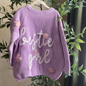 NEW Hand Embroidered “Bestie Girl” Sweater